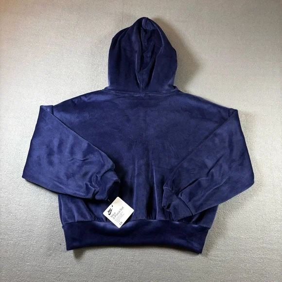 Nike Girls' velour scooter hoodie blue size 6X - Picture 3 of 7